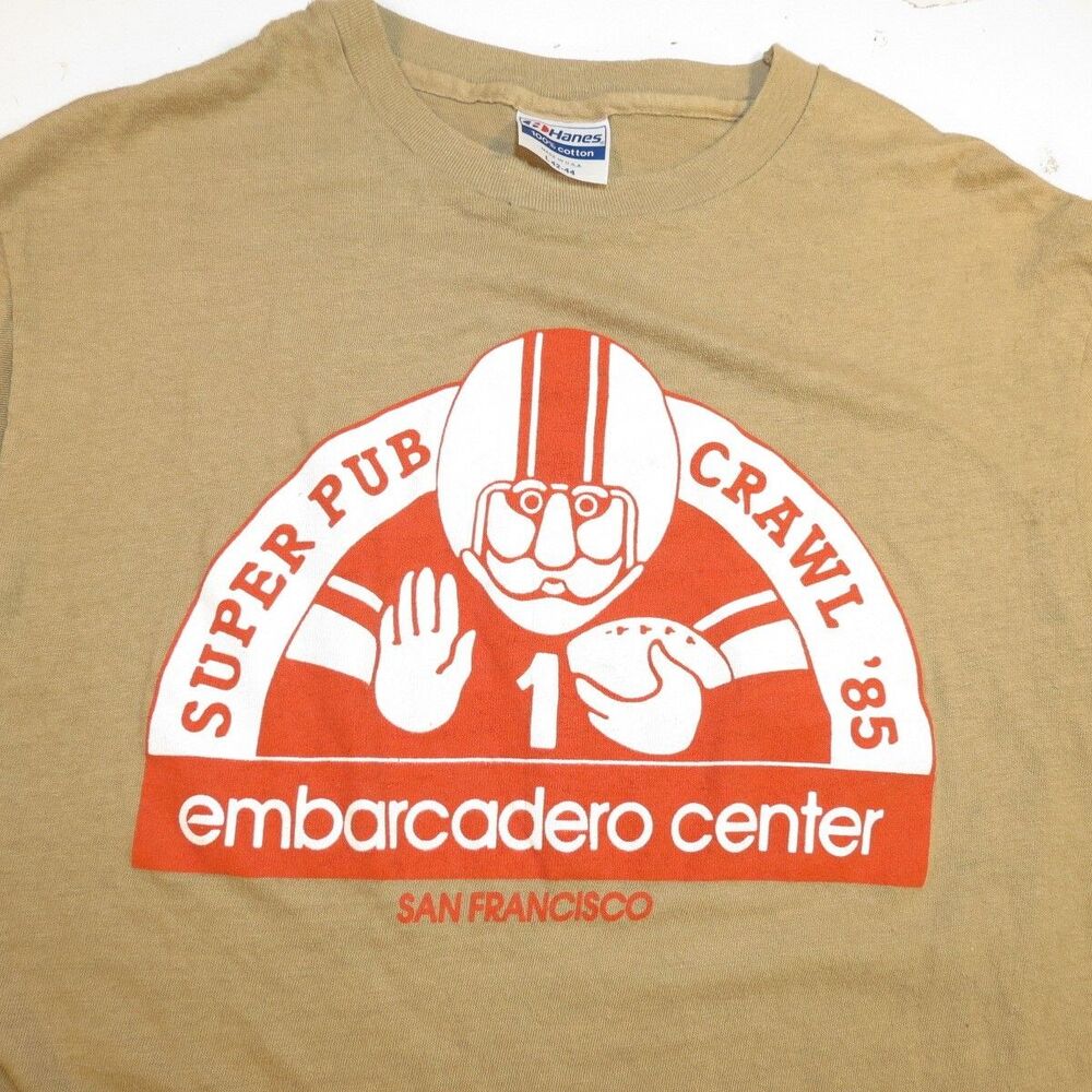 Embarcadero VTG 1985 80's DIVE BAR PUB SAN FRANCISCO 49ers T SHIRT Mens L